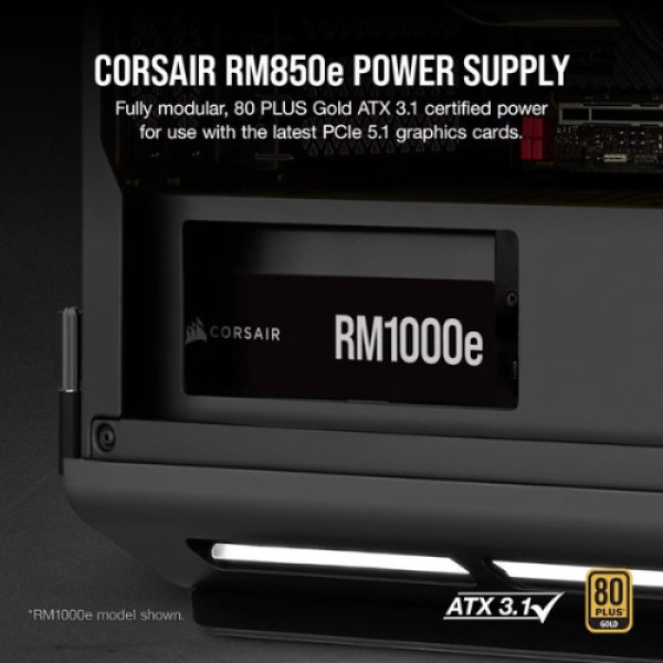 Nguồn máy tính Corsair RM850e ATX 3.1 Cybenetics Gold - Full Modul - CP-9020296-NA