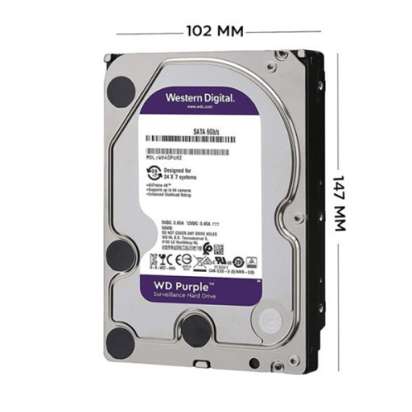 Ổ Cứng HDD WD Purple 1TB 3.5 inch, 5400RPM, SATA III, 64MB Cache (WD11PURZ)