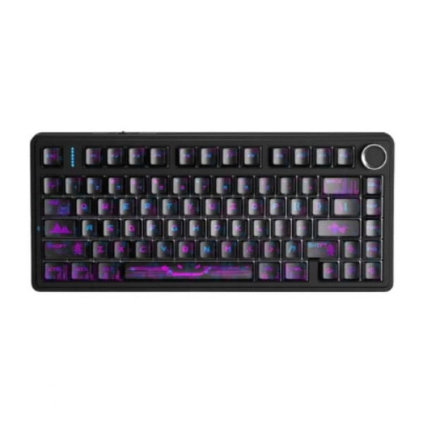 Bàn phím cơ Aula 3 MODE F75 Đen tím Grey Wood V3 switch