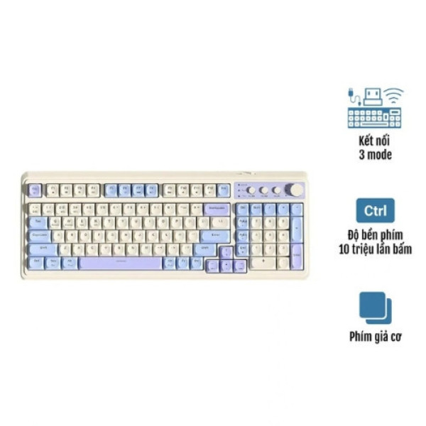 Bàn phím Gaming Aula S99 xanh dương be tím