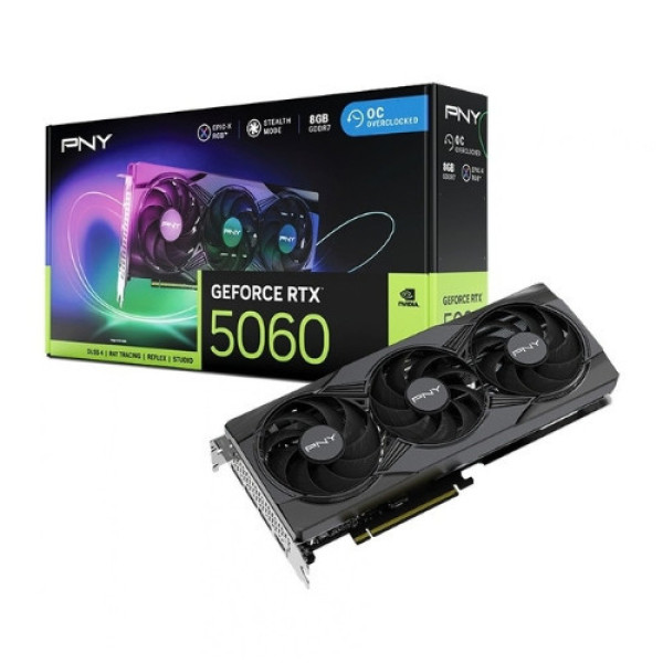 VGA PNY RTX 5060 8GB ARGB EPIC-X RGB OC Triple Fan (VCG50608TFXXPB1-O)