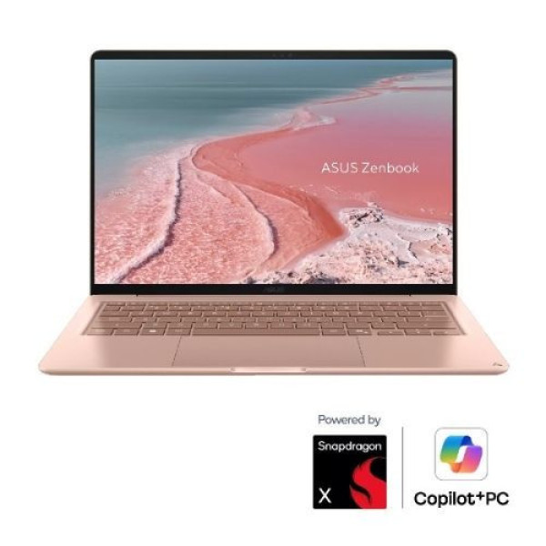 Laptop ASUS Zenbook 14 UX3480QA-U1029W (Snapdragon X X1 26 100 |  16GB | 512GB | Qualcomm Adreno GPU | 14 inch WUXGA OLED | Win11 Pro | Hồng)