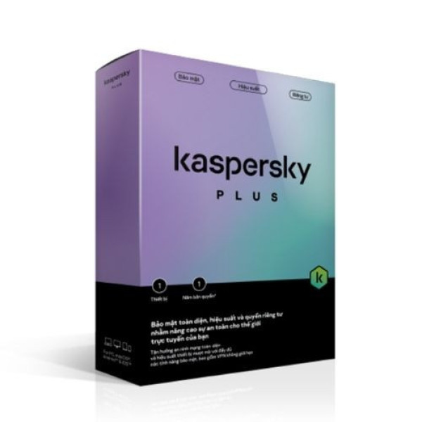 Bản quyền phần mềm Kaspersky dùng cho máy tính: Kaspersky Plus VNM 1-Dvc 1Y Bs RP (KL1042WUAFS)
