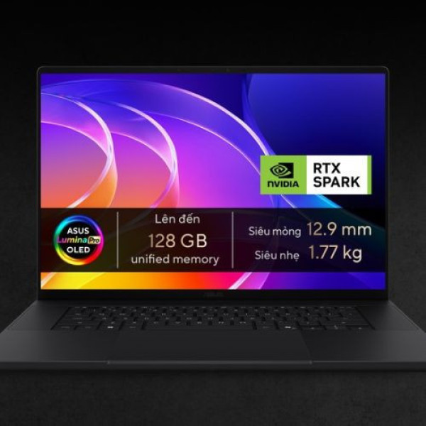 Laptop ASUS ProArt P16 H7607BA-SE298W (NVIDIA RTX Spark N1X | 48GB | 1TB | NVIDIA Blackwell RTX GPU | 16.0 inch 4K OLED | Cảm ứng | Win 11 | Đen)