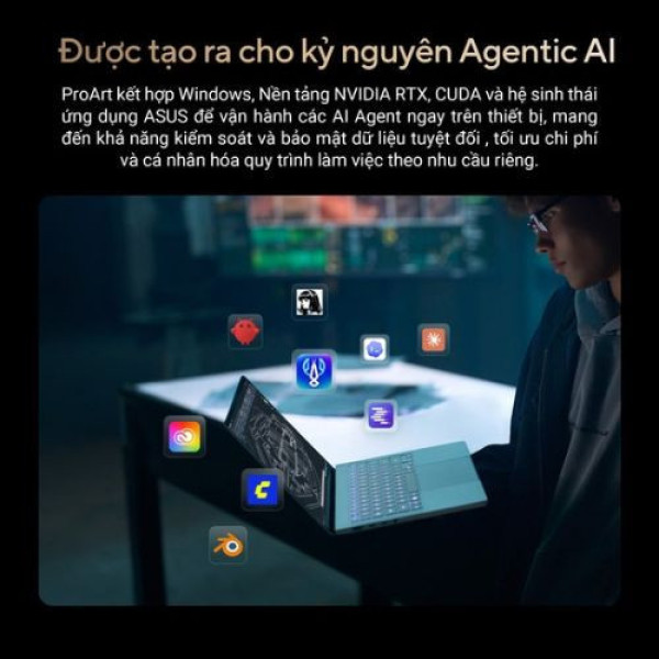 Laptop ASUS ProArt P14 H7407BA-SU304W (NVIDIA RTX Spark N1X | 48GB | 1TB | NVIDIA Blackwell RTX GPU | 14 inch 3K OLED | Cảm ứng | Win 11 | Đen)