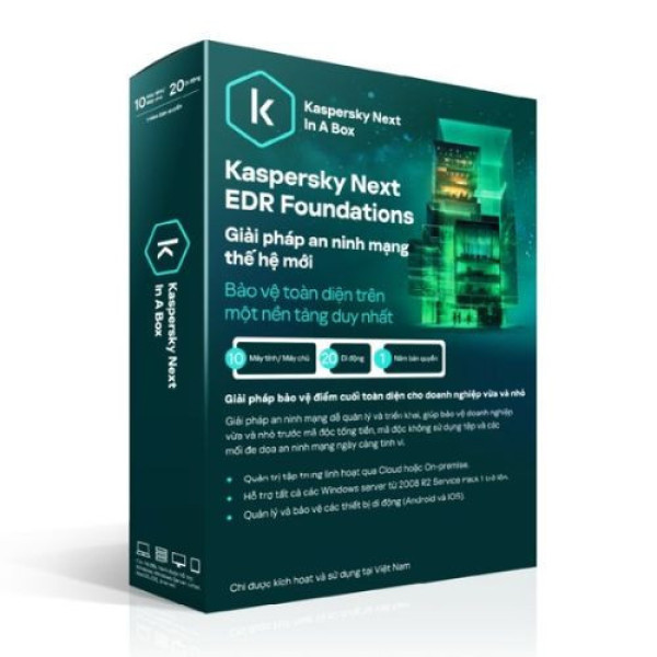 Bản quyền phần mềm Kaspersky dùng cho máy tính: Kaspersky Next EDR Foundations, Tangible VNM 10-User 1Y Bs RP (KL4072WUKFS)