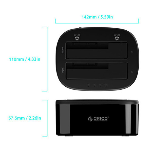 Docking ổ cứng Orico 6228US3-C USB3.0 2 Khe cắm