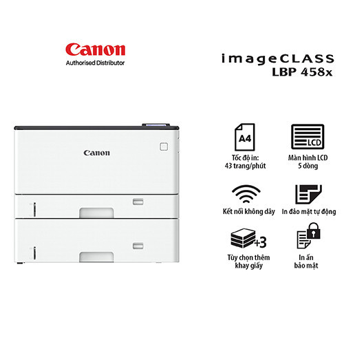 Máy in laser đen trắng Canon LBP458x (In đảo mặt| A3 | A4 | USB | LAN | WIFI)