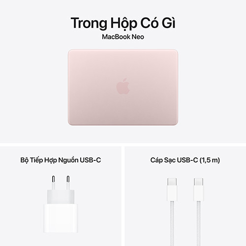 MacBook Neo 13inch A18 PRO MHFH4SA/A Blush (6 CPU | 5 GPU | 8GB | 256GB | Chính hãng Apple Việt Nam)
