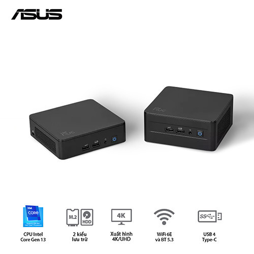 PC mini Asus NUC 13 Pro Tall RNUC13ANHH500000I (i5-1340P | 2xDDR4-3200 | 3xNVMe, SATA | 2x HDMI 2.1 | 2x DP 1.4a | VESA MOUNT)