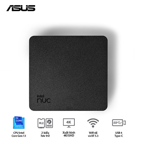 PC mini Asus NUC 13 Pro Tall RNUC13ANHH500000I (i5-1340P | 2xDDR4-3200 | 3xNVMe, SATA | 2x HDMI 2.1 | 2x DP 1.4a | VESA MOUNT)