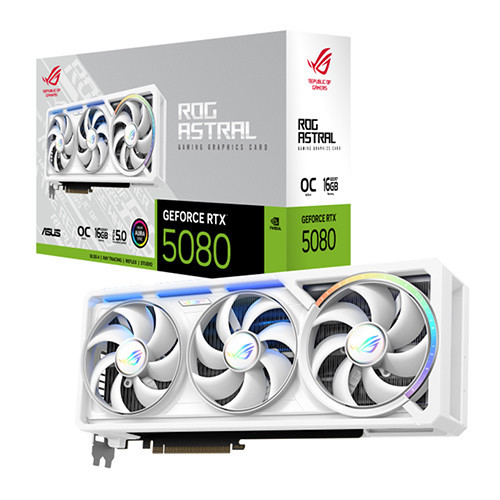 VGA Asus ROG Astral RTX 5080 16GB GDDR7 WHITE OC (ROG-ASTRAL-RTX5080-O16G-WHITE)