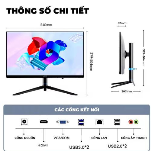 PC All in One AOC A99 A24A99-1M60184407 (Intel Core i5-12450H| 16GB | 512GB | Integrated GPU | 23.8 inch LED FHD | WIN 11 Pro)