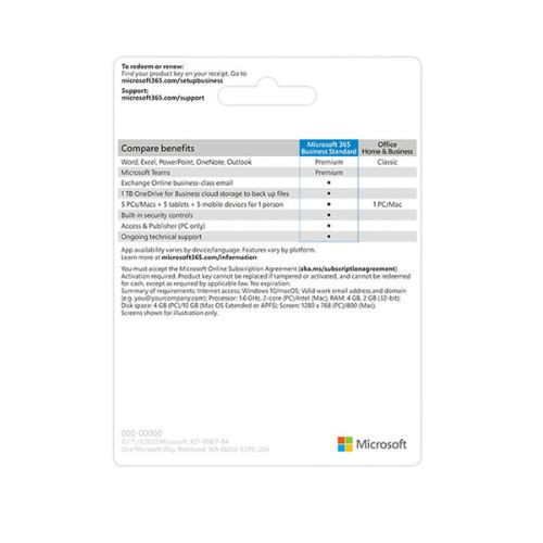 Dịch vụ trực tuyến Microsoft 365 Business Standard - Annual - 12 tháng