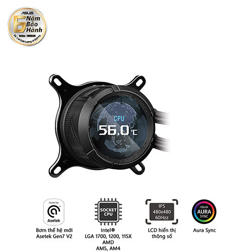 Tản nhiệt nước ASUS ROG STRIX LC III 360 ARGB LCD BLACK