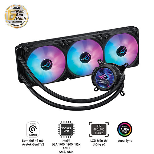 Tản nhiệt nước ASUS ROG STRIX LC III 360 ARGB LCD BLACK
