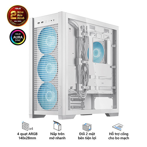 Vỏ case ASUS TUF Gaming GT302 ARGB White (EATX/FULL TOWER/ Màu Trắng)
