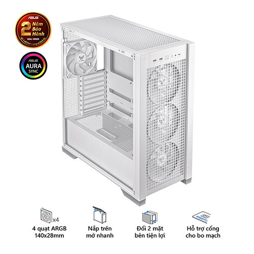 Vỏ case ASUS TUF Gaming GT302 ARGB White (EATX/FULL TOWER/ Màu Trắng)