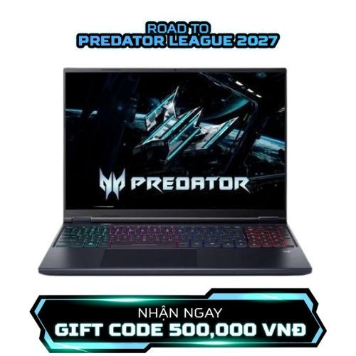 Laptop Acer Gaming Predator Helios Neo PHN16-I71-9779 NH.U42SV.002 (Ultra 9 290HX Plus | 64GB | 2TB | RTX™ 5070 8GB | 16 inch WQXGA 180Hz | Win 11 | Đen)