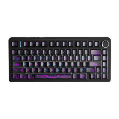 Bàn phím cơ Aula 3 MODE F75 Đen tím Grey Wood V3 switch