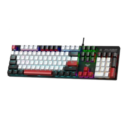 Bàn phím cơ có dây Aula S500 Đen Trắng Đỏ Red switch