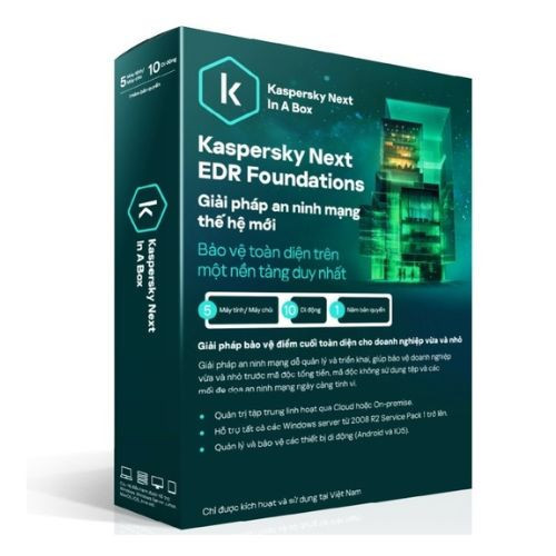 Bản quyền phần mềm Kaspersky dùng cho máy tính: Kaspersky Next EDR Foundations, Tangible VNM 5-User 1Y Bs RP (KL4072WUEFS)