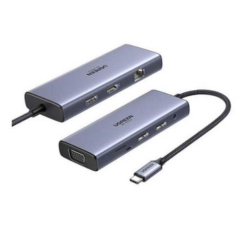 Bộ chuyển đổi USB-C sang 2*USB C+2*USB 3.0+HDMI,RJ45, SD TF+PD hỗ trợ 4K Ugreen (15375)