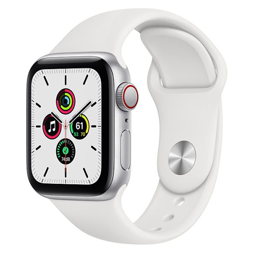 Apple Watch SE GPS + Cellular 40mm MYEF2VN/A Silver Aluminium Case with White Sport Band