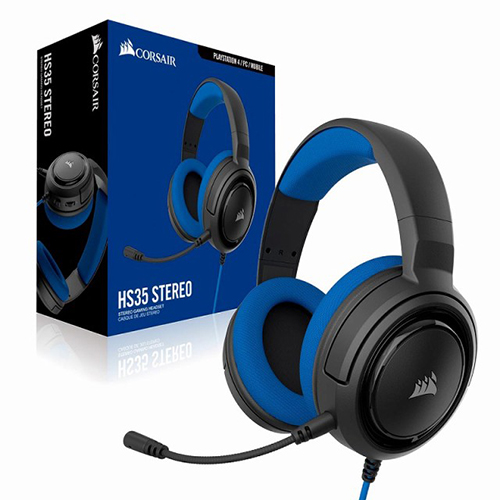 Tai nghe Corsair CORSAIR HS35 Stereo Blue CA-9011196-AP